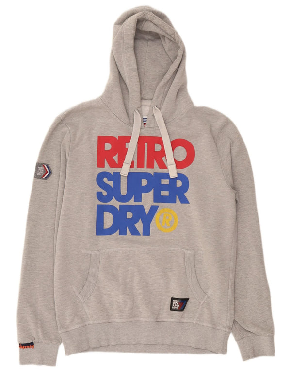Superdry Mens Graphic Hoodie Jumper XL Algodão Cinza