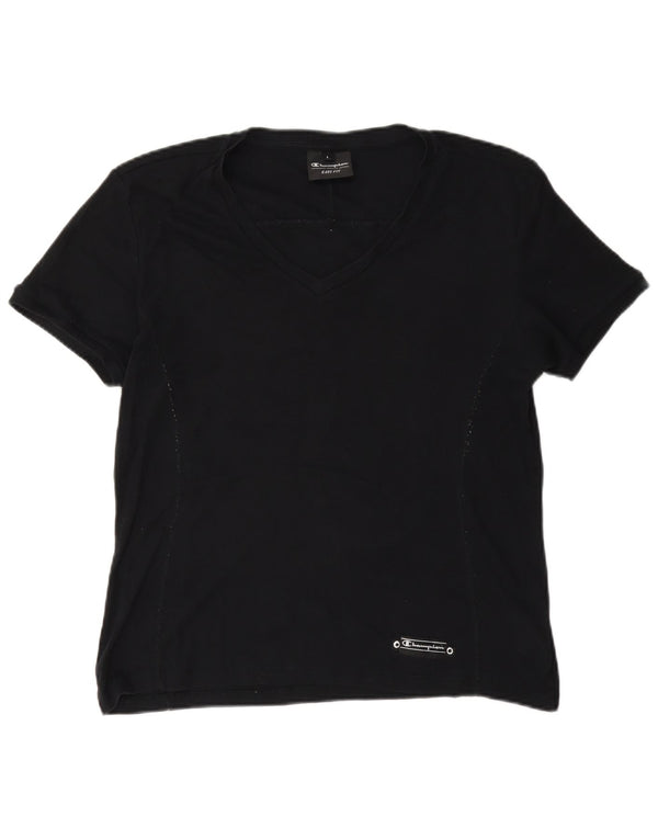 Camiseta feminina Champion UK 16 grande algodão preto