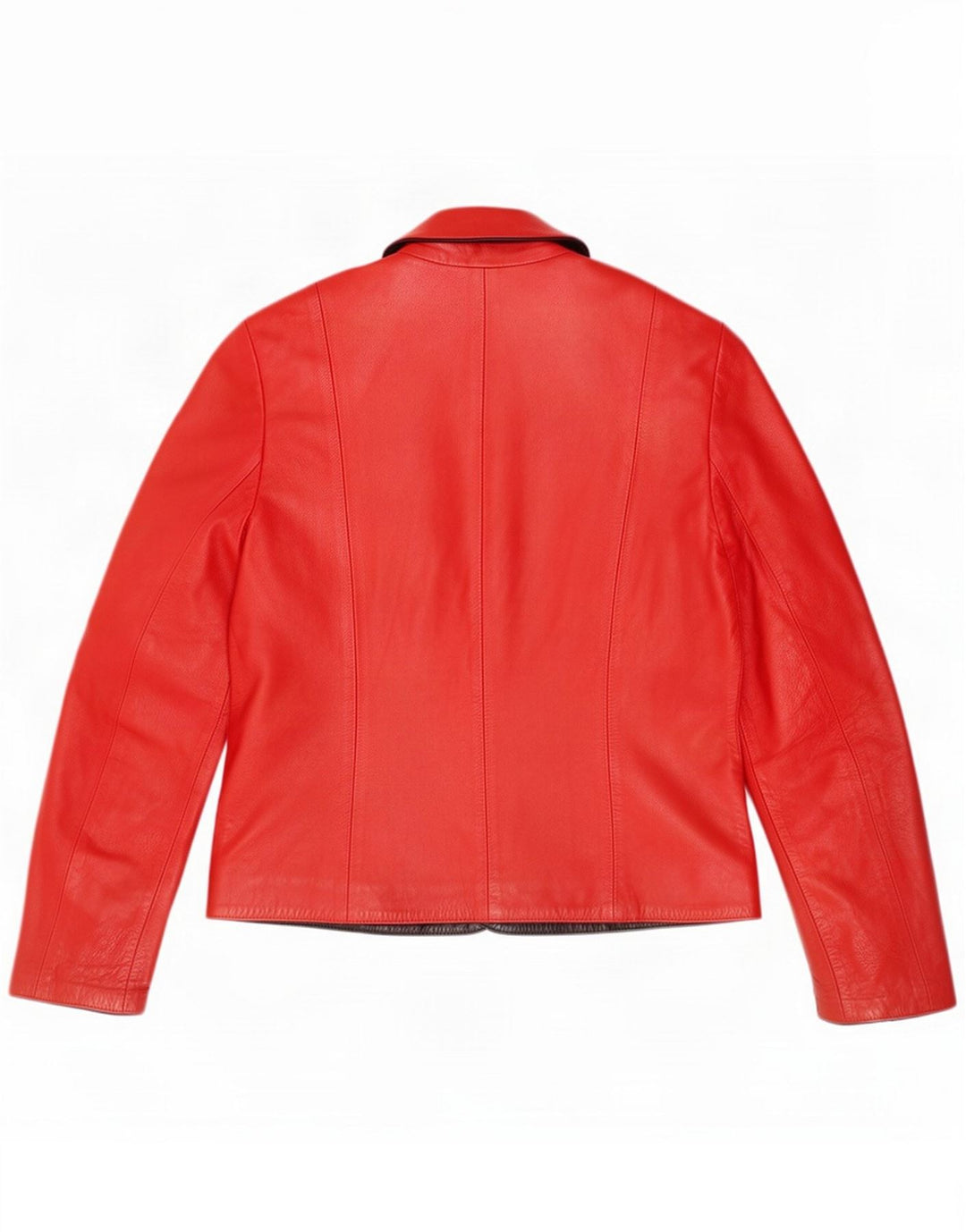 Jaqueta de couro feminina vintage IT 42 vermelho médio