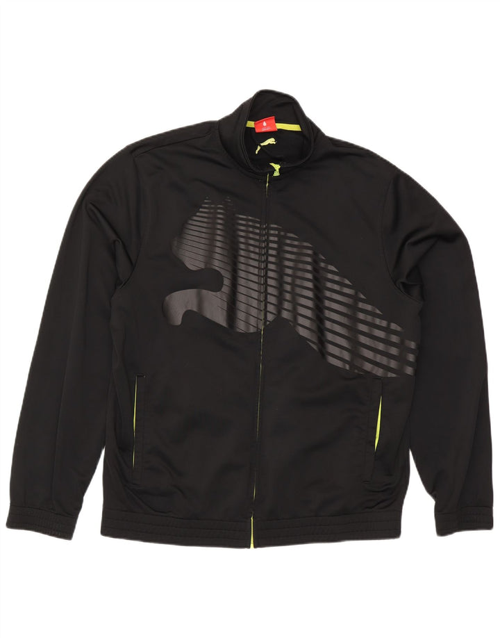 Puma Mens Graphic Tracksuit Top Jaqueta Grande Poliéster Preto