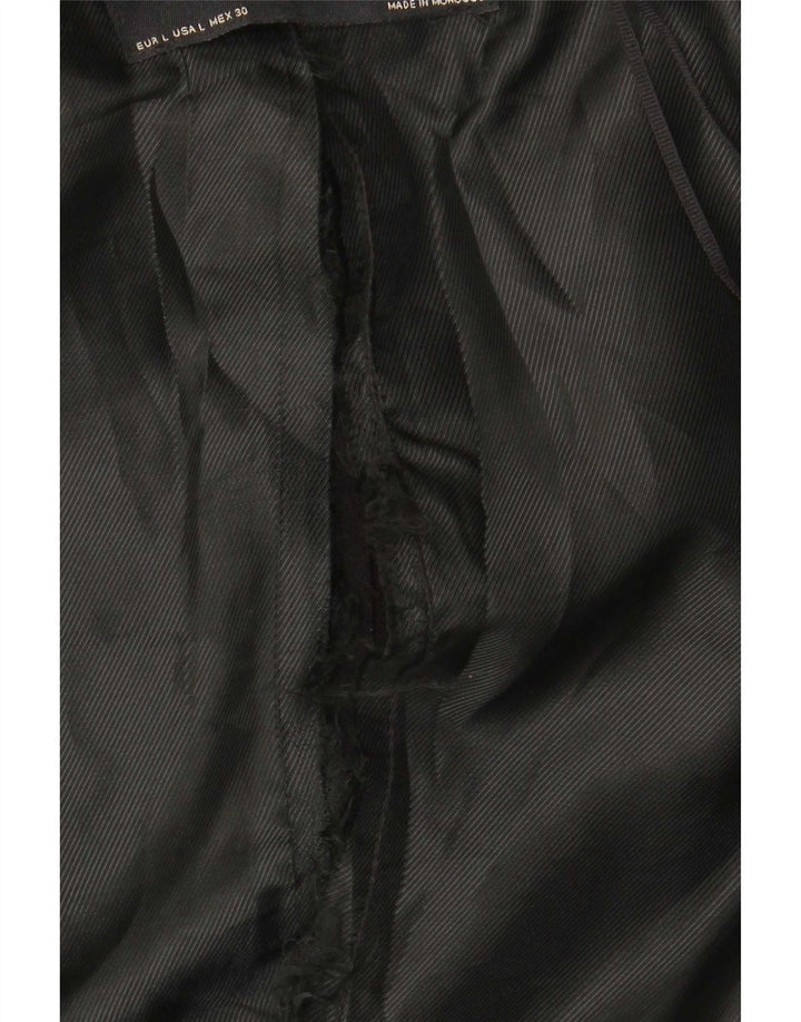 Zara Womens Longline Blazer Jacket UK 16 Grande Poliéster Preto