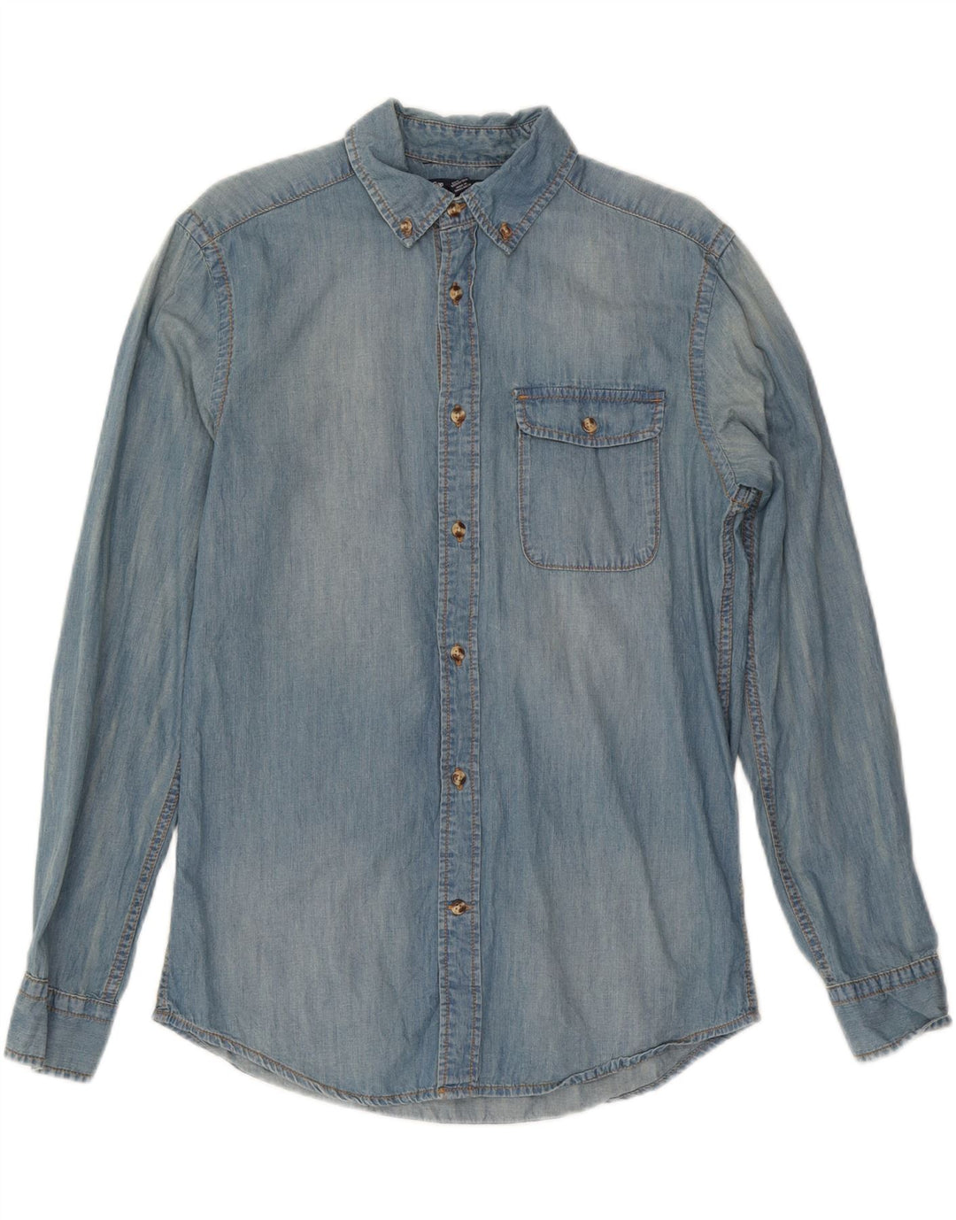 Camisa jeans masculina GAP Slim Fit algodão azul médio