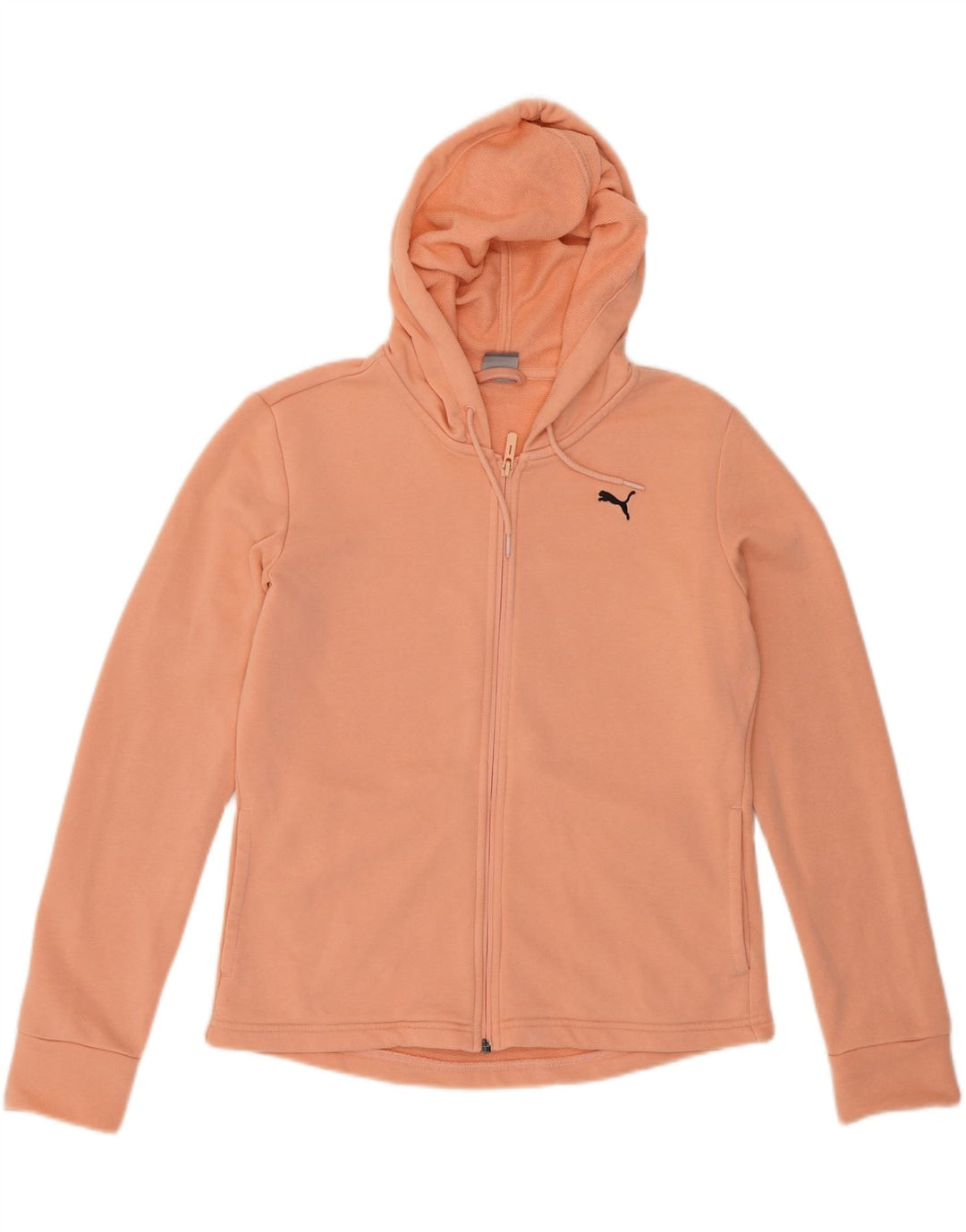 PUMA Womens Zip Hoodie Sweater UK 14 Medium Pink Cotton Vintage Puma and Second-Hand Puma from Messina Hembry 