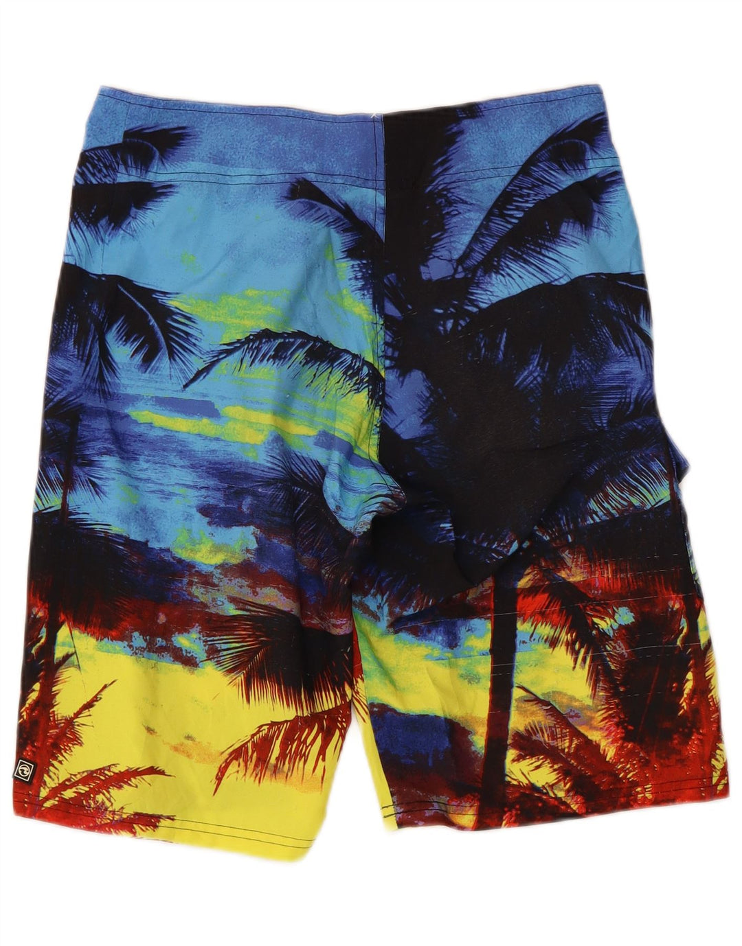 Shorts de natação masculino vintage pequeno colorido colorblock havaiano