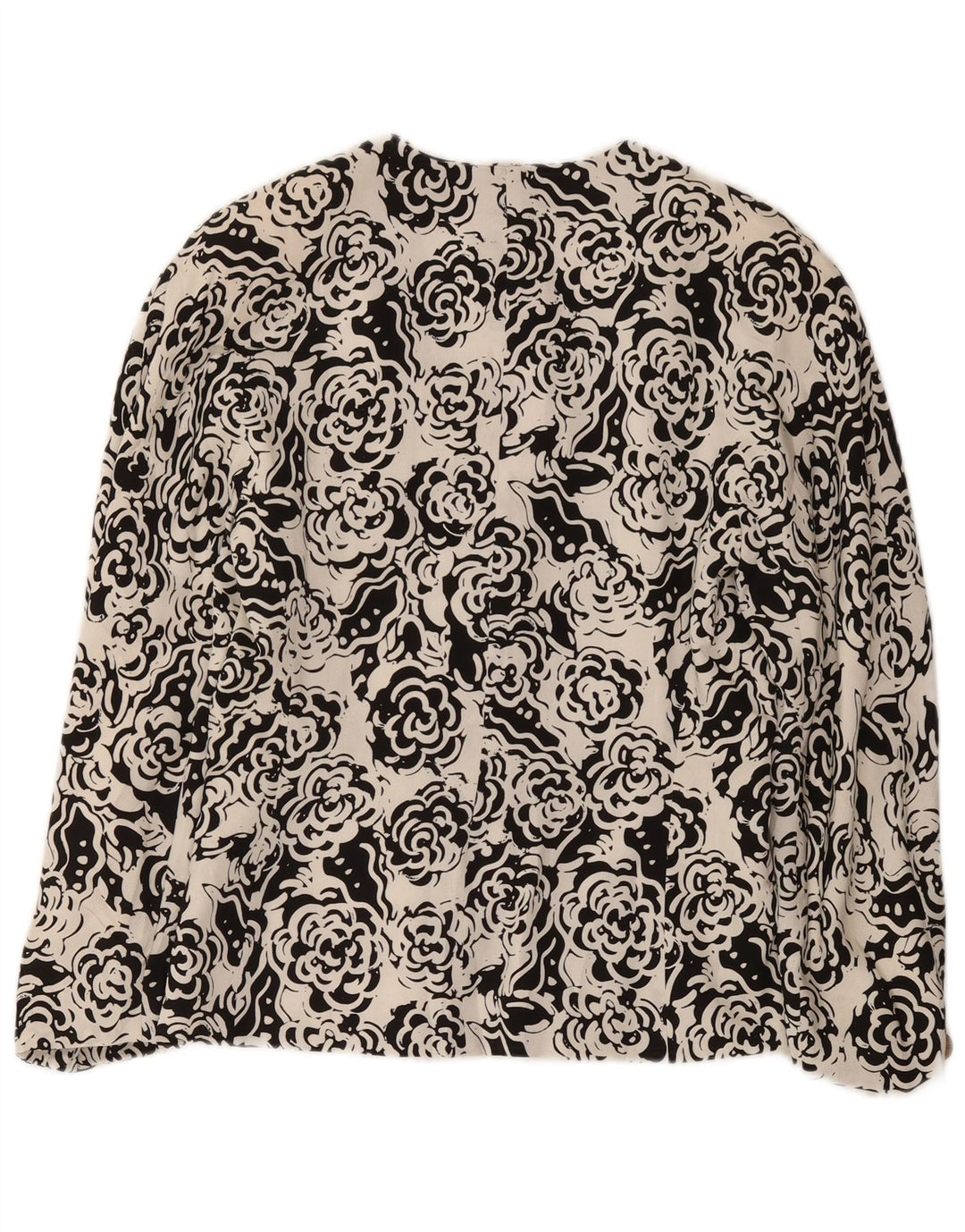 Jaqueta blazer feminina Max Mara com 4 botões Reino Unido 12 poliéster floral branco médio