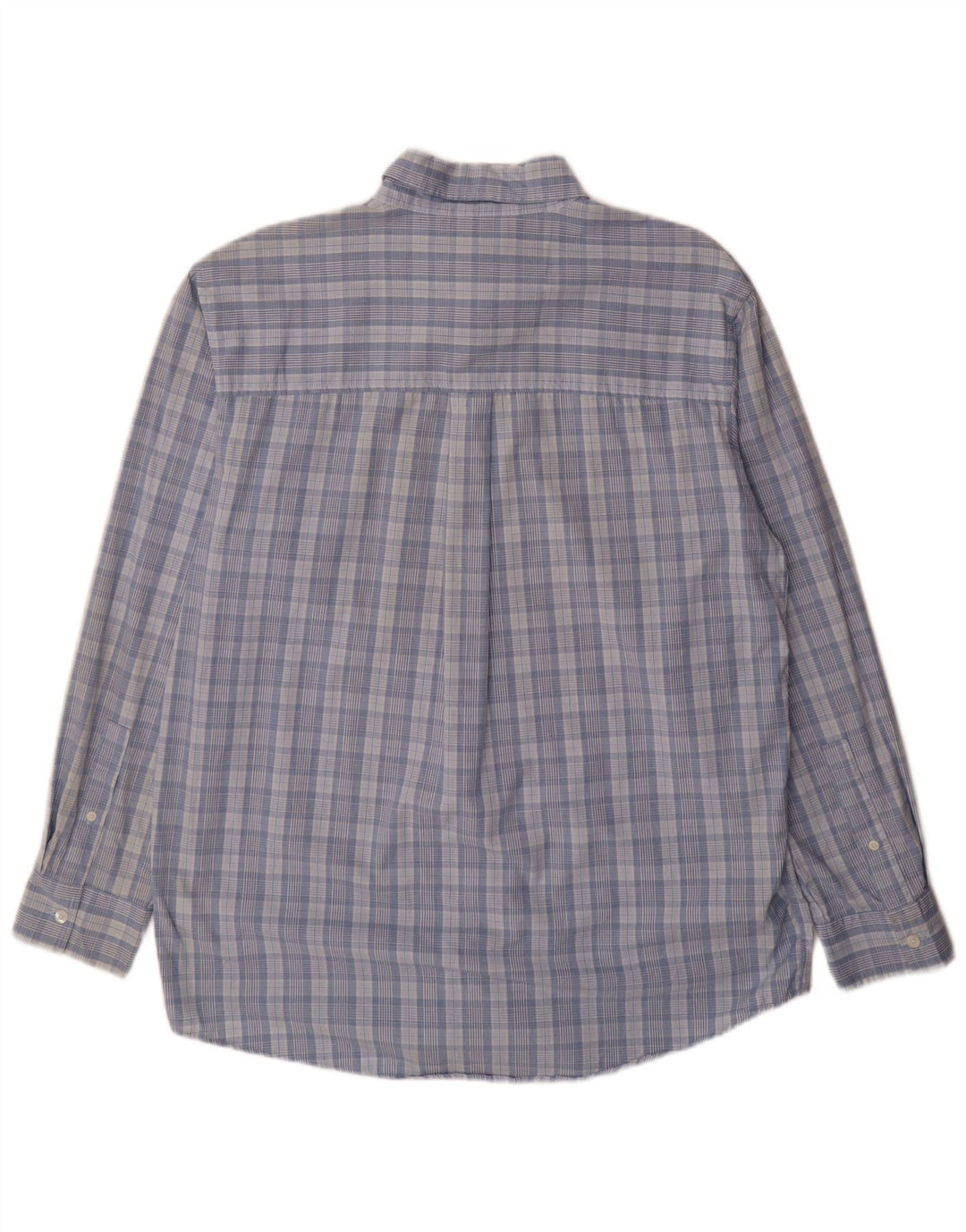 Camisa masculina Chaps de algodão xadrez azul médio