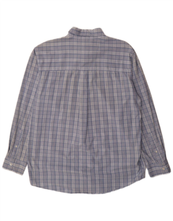 Camisa masculina Chaps de algodão xadrez azul médio