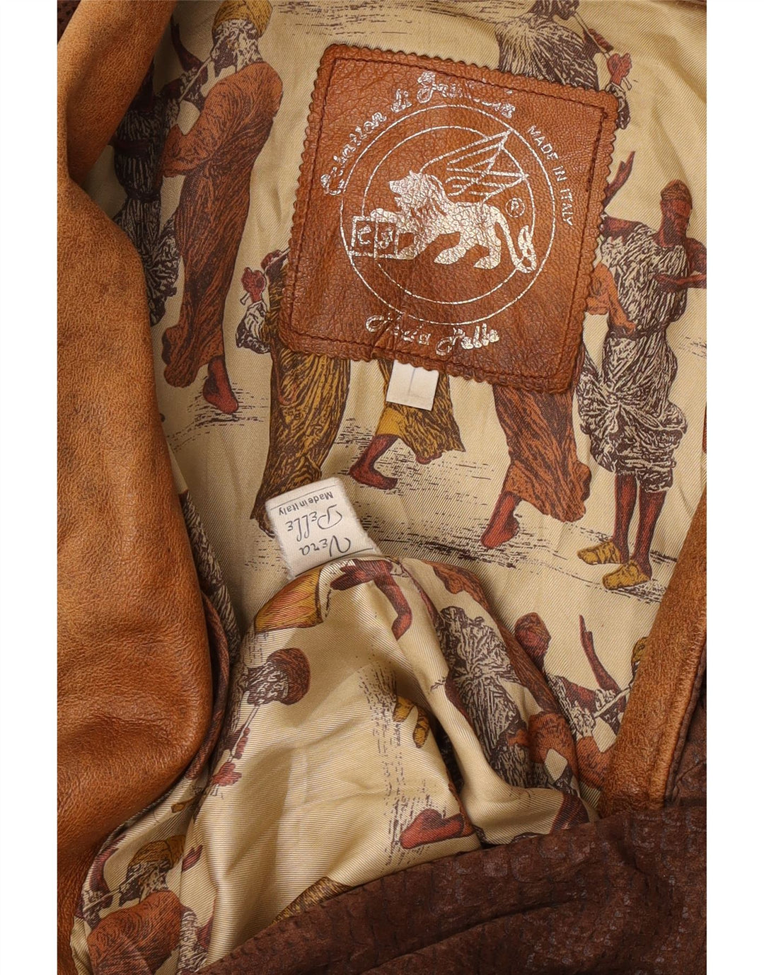 Jaqueta feminina vintage grande Reino Unido 16 grande estampa animal marrom