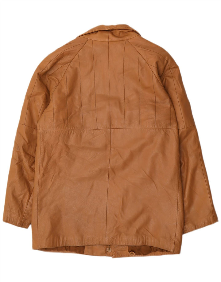 Jaqueta de couro masculina vintage IT 48 marrom médio