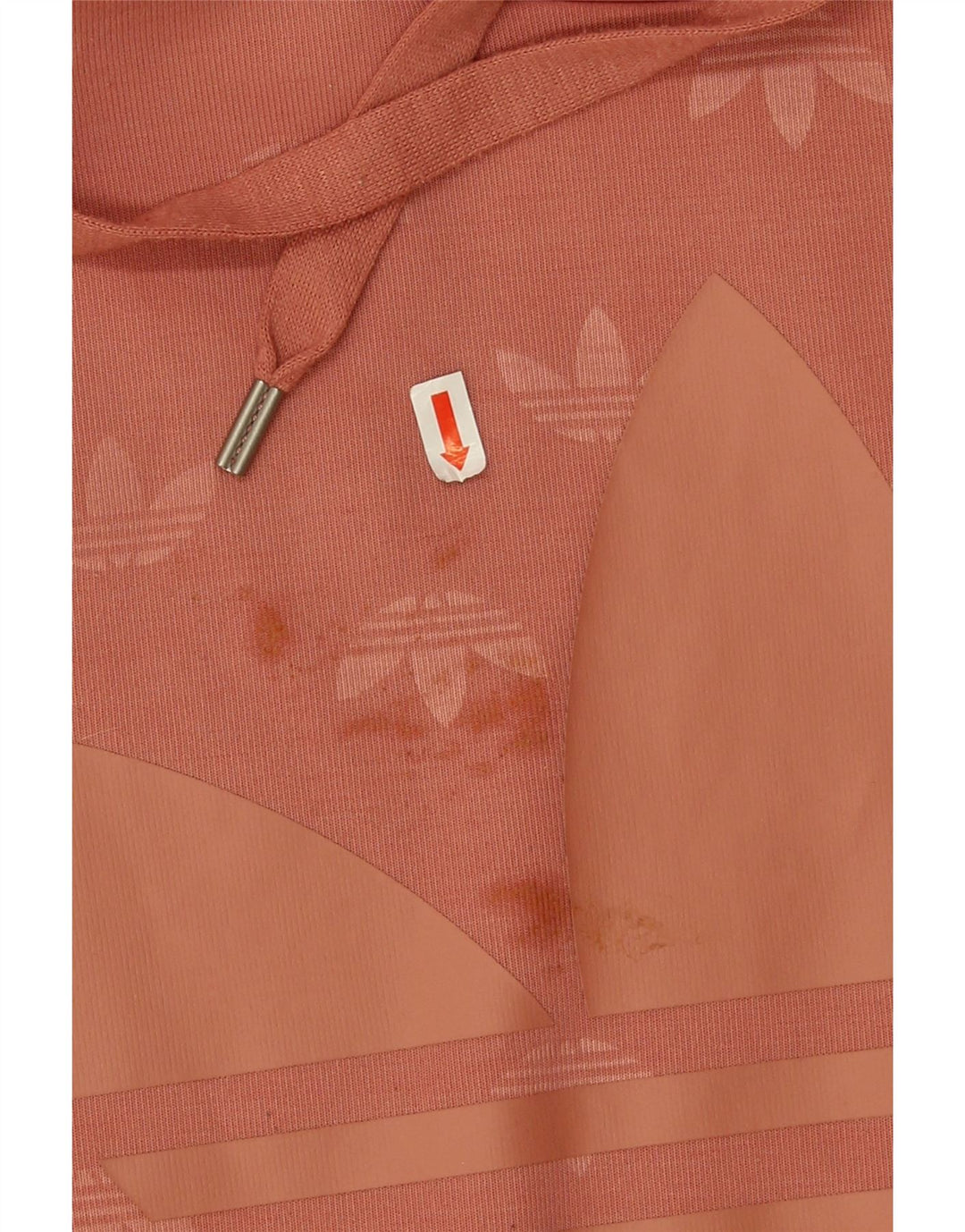Adidas feminino oversized gráfico moletom com capuz Reino Unido 10 pequeno laranja poliéster