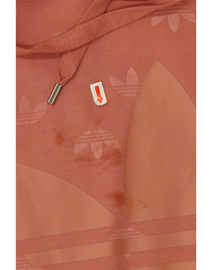 Adidas feminino oversized gráfico moletom com capuz Reino Unido 10 pequeno laranja poliéster