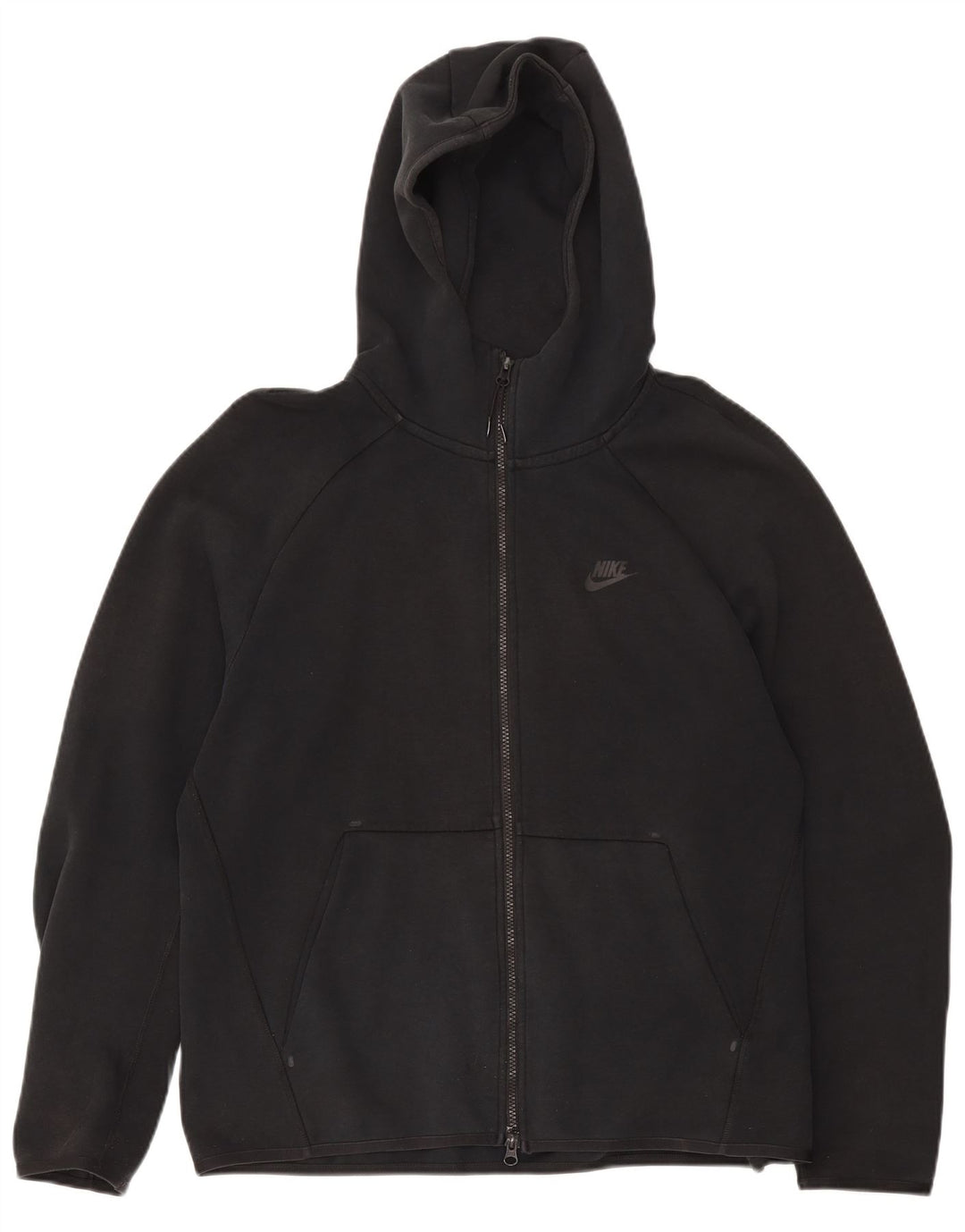 Suéter Nike masculino com capuz e zíper grande de algodão preto