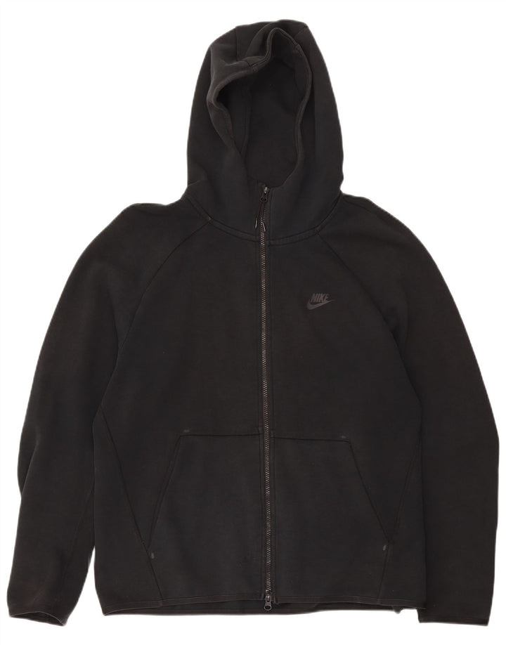 Suéter Nike masculino com capuz e zíper grande de algodão preto