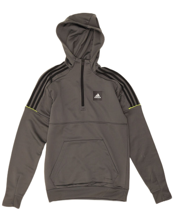 Adidas Mens Aeroready Zip Neck Hoodie Jumper XS Cinza Poliéster