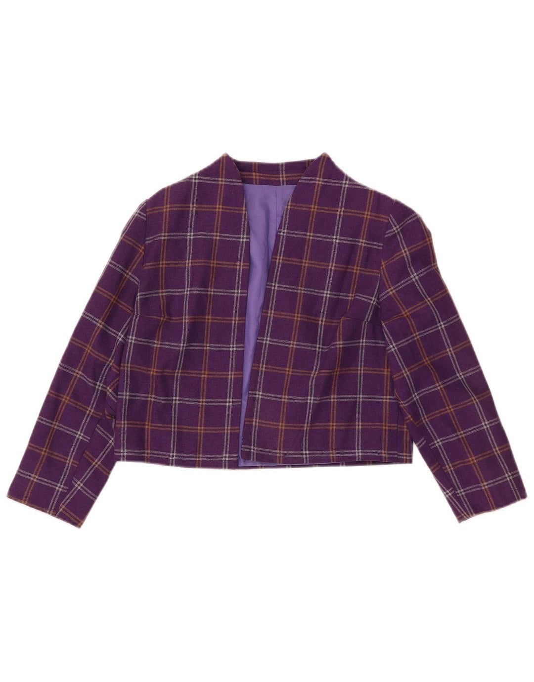 Jaqueta Bolero feminina VINTAGE UK 10 pequena xadrez roxa