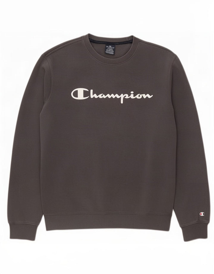 Champion moletom gráfico masculino jumper grande algodão cinza