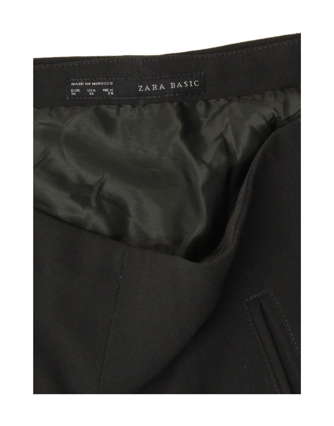 Saia feminina Zara A-Line médio W28 preta