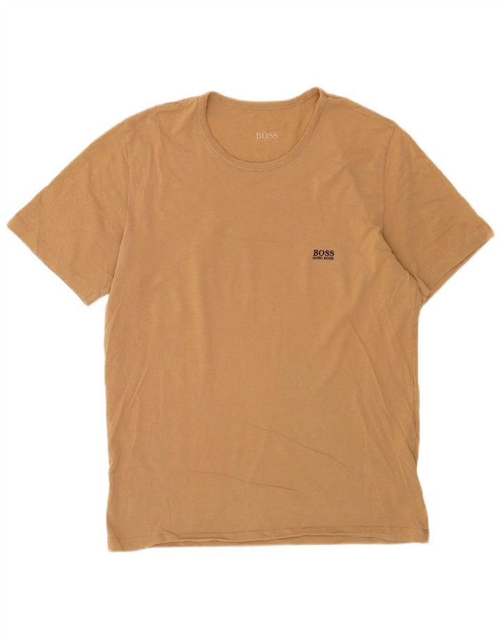 Camiseta masculina Hugo Boss grande algodão bege