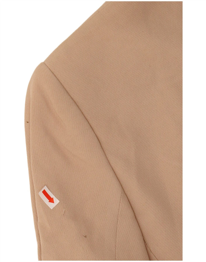 Jaqueta Blazer Feminina Massimo Dutti com 1 Botão EU 38 Pequeno Acrílico Bege