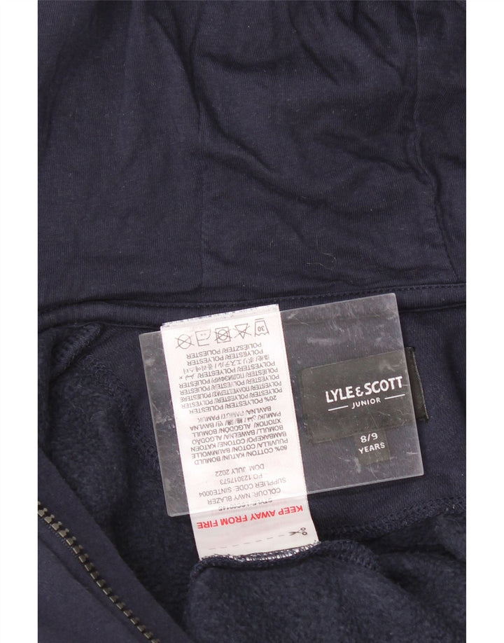 Suéter masculino com capuz e zíper LYLE & SCOTT 8-9 anos algodão azul marinho