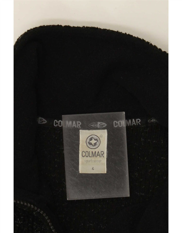 Suéter masculino Colmar de lã com zíper e gola média preto Fair Isle