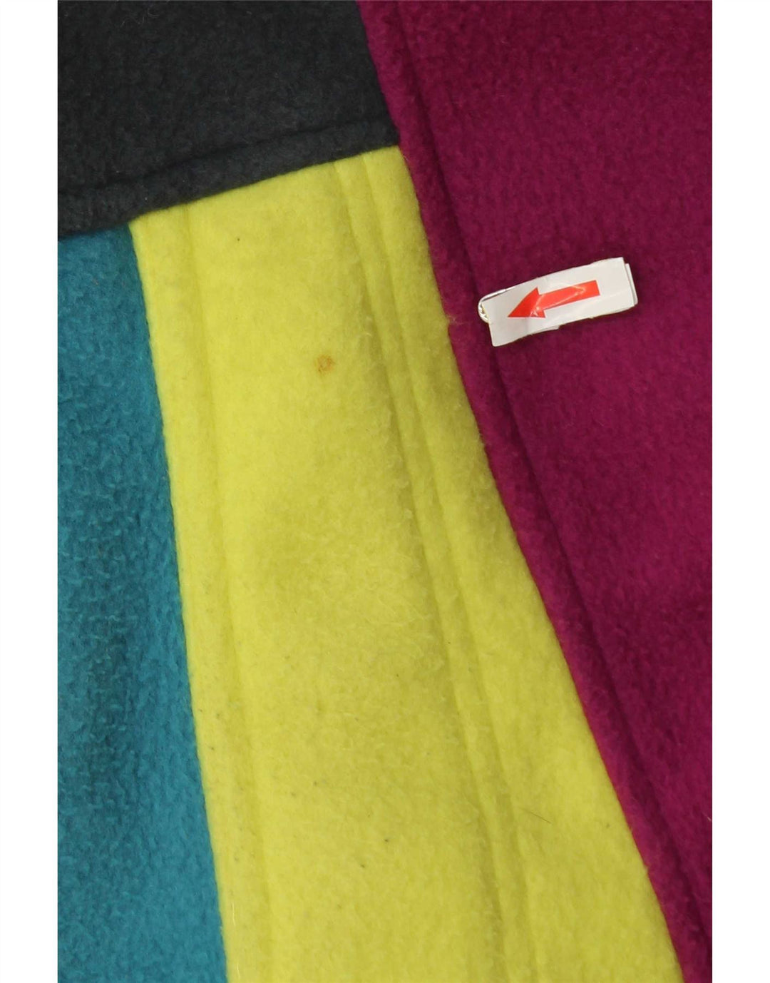Jaqueta de lã gráfica masculina vintage UK 40 grande bloco colorido multicolorido