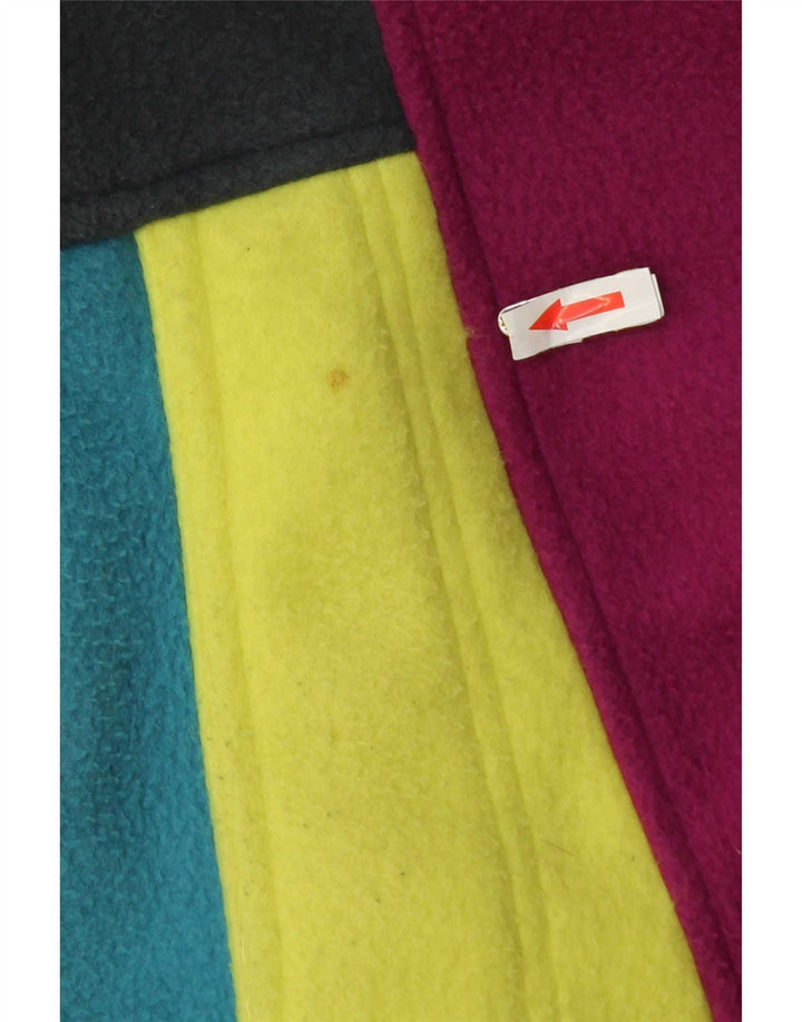 Jaqueta de lã gráfica masculina vintage UK 40 grande bloco colorido multicolorido