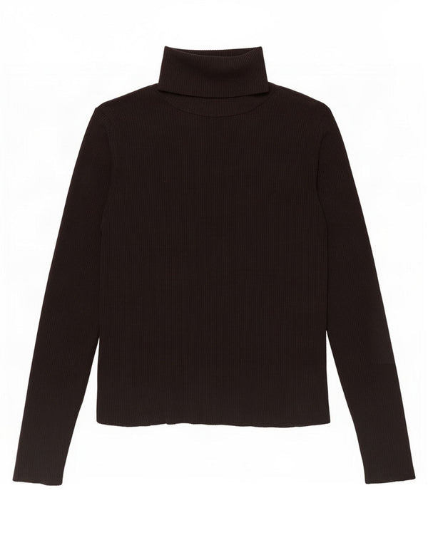 Top feminino Zara manga comprida UK 12 médio preto poliamida