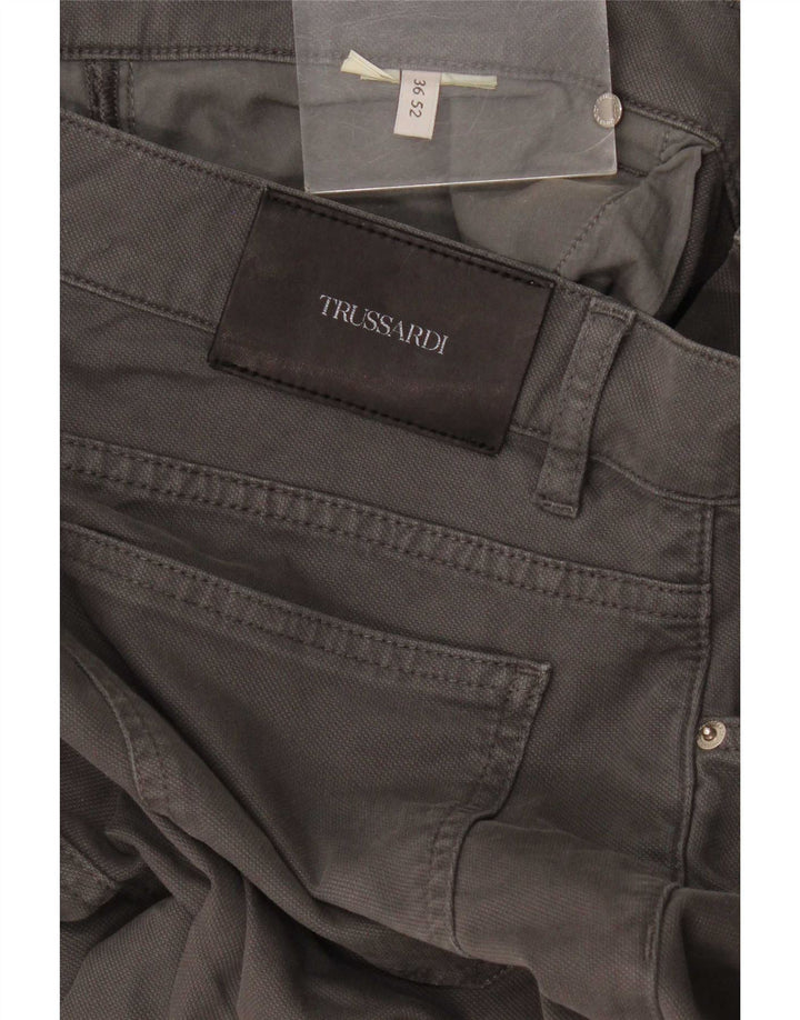 Trussardi Mens Calça Casual Slim W36 L36 Cinza