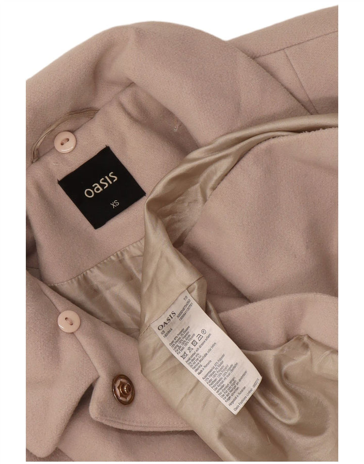 Sobretudo feminino Oasis UK 6 XS poliéster branco