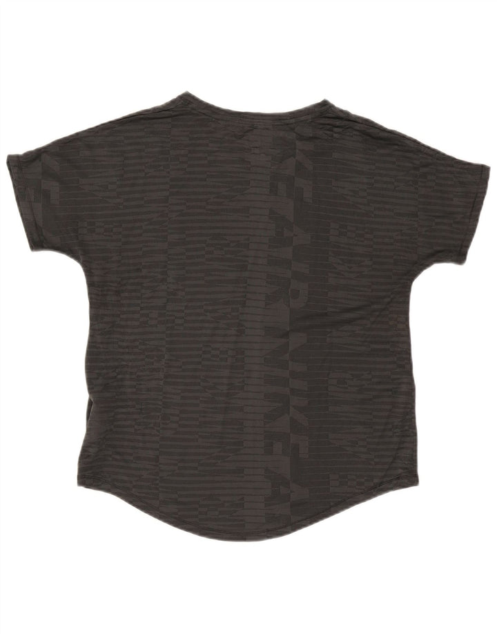 Camiseta Nike feminina gráfica Top UK 14 poliéster cinza médio