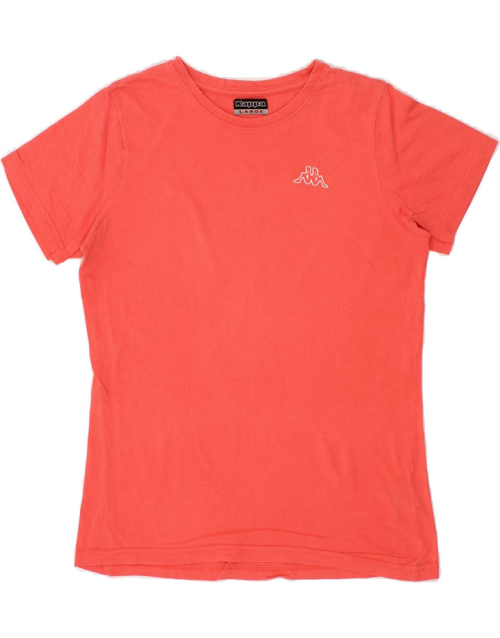 KAPPA Womens T-Shirt Top UK 14 Large Pink Cotton Vintage Kappa and Second-Hand Kappa from Messina Hembry 
