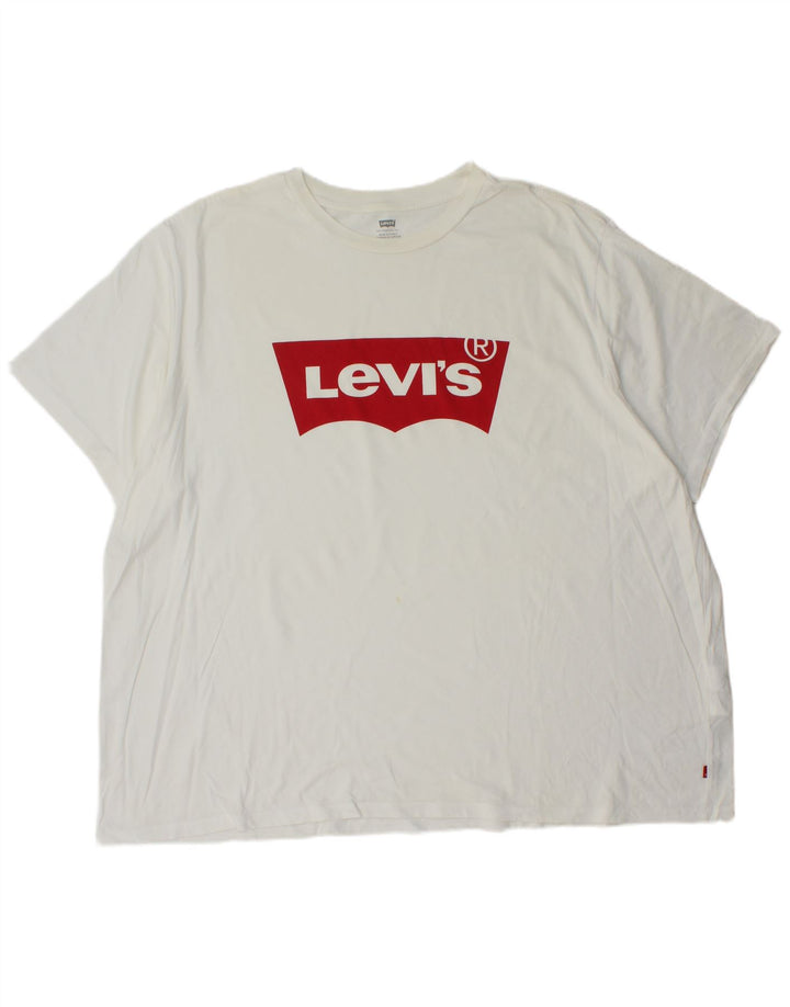 Camiseta gráfica masculina Levi's Top 4XL algodão branco