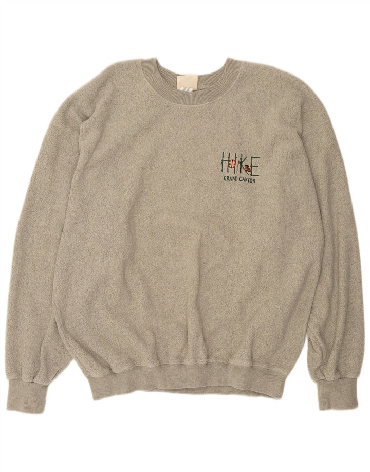 Jumper de lã masculino vintage XL algodão cinza