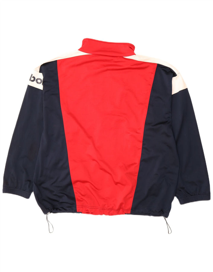 Reebok Mens Tracksuit Top Jacket XL Vermelho Colorblock Poliéster Esportes
