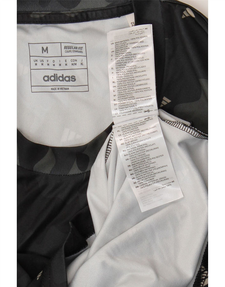 Camiseta Adidas Masculina Aeroready Graphic Top Médio Preto Camuflado Poliéster
