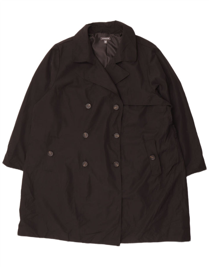 Casaco impermeável feminino Marks & Spencer Reino Unido 24 4XL preto poliéster