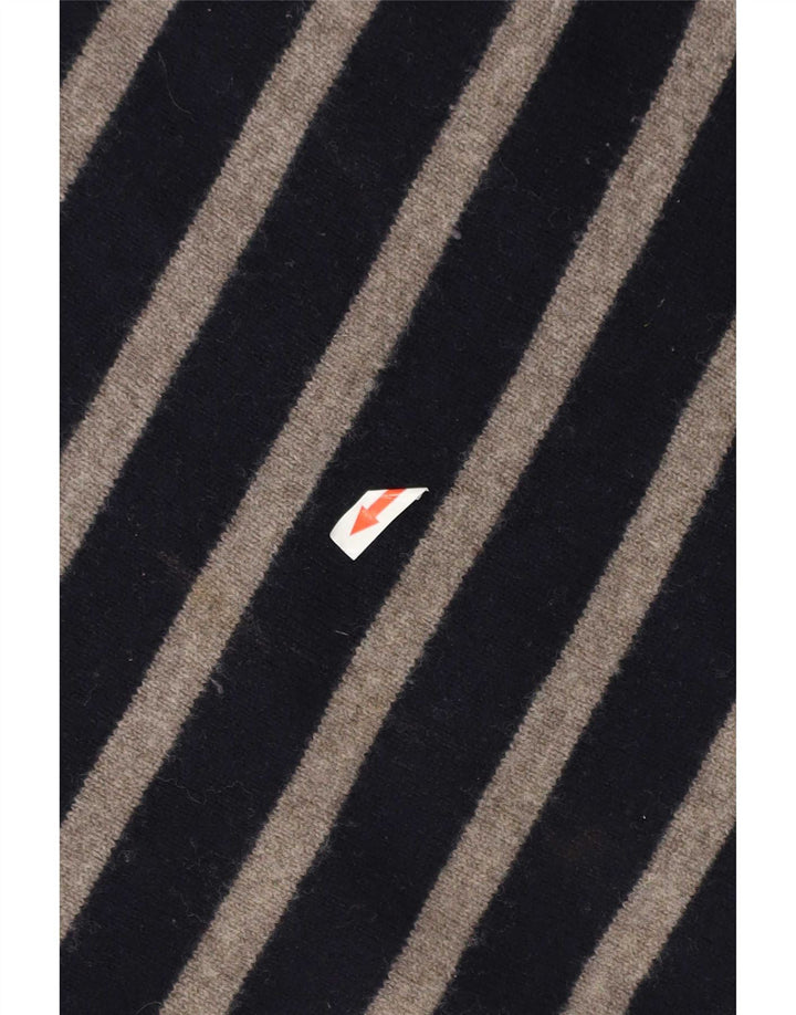 Marlboro Classics Suéter masculino com gola canoa grande listrado azul marinho