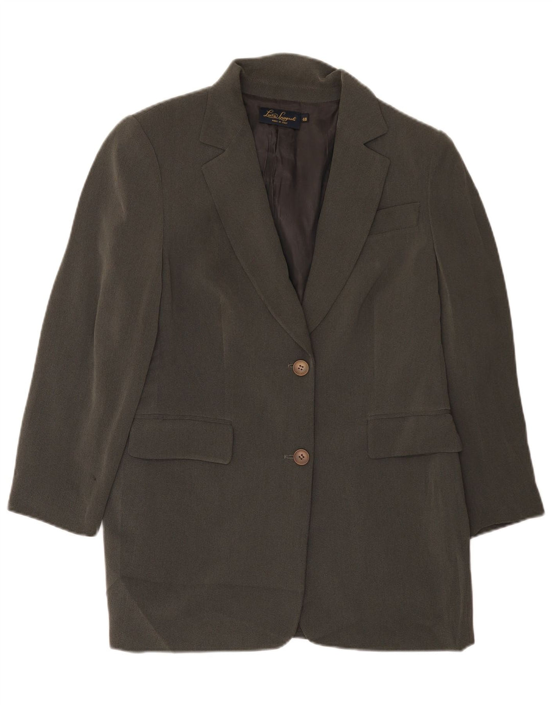 Luisa Spagnoli Jaqueta blazer feminina Longline 2 botões IT 48 XL cinza acetato