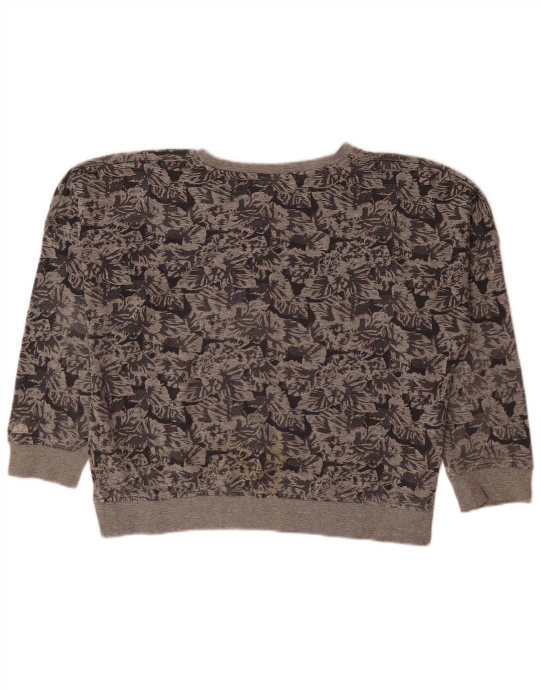 Ellesse moletom feminino oversized uk 14 algodão floral cinza médio