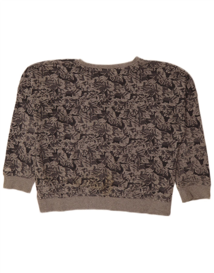 Ellesse moletom feminino oversized uk 14 algodão floral cinza médio