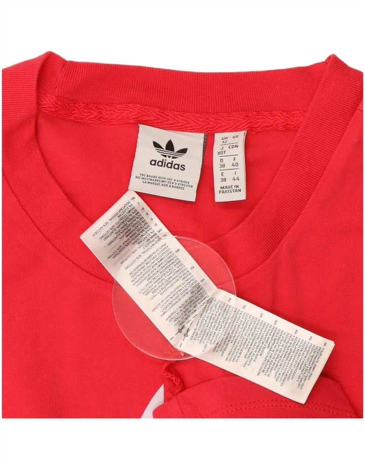 ADIDAS Womens Graphic T-Shirt Top UK 12 Médio Algodão Rosa