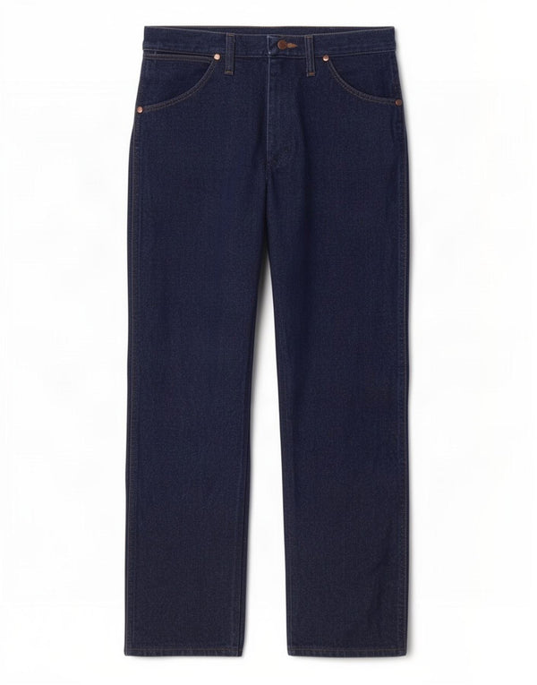 Wrangler Mens Straight Jeans W33 L30 Azul Marinho Algodão