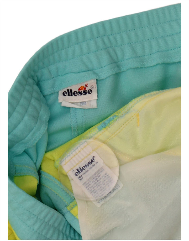 ELLESSE Shorts feminino casual IT 44 médio W32 azul colorblock poliéster