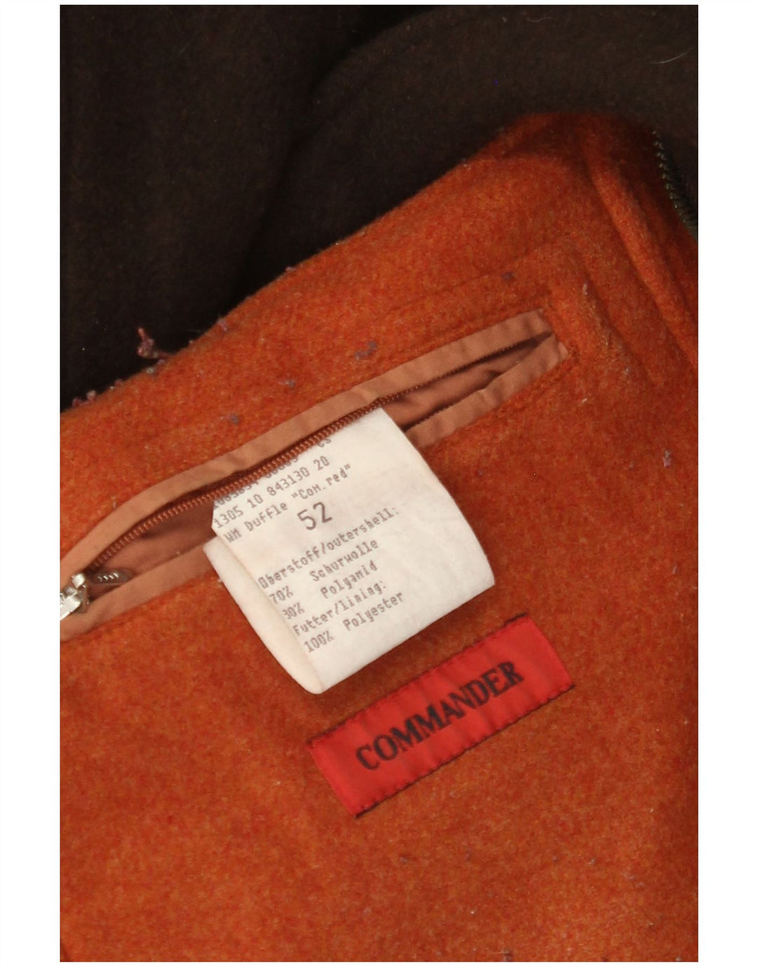 Casaco masculino com capuz Commander EU 52 XL lã marrom