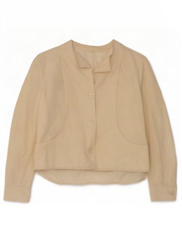 Jaqueta bomber feminina vintage IT 44 linho bege médio