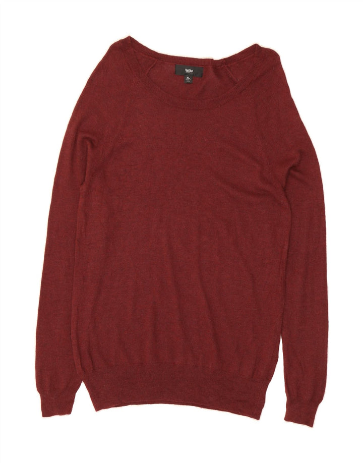MOSSIMO Womens Boat Neck Jumper Sweater UK 18 XL Maroon Nylon Vintage Mossimo and Second-Hand Mossimo from Messina Hembry 