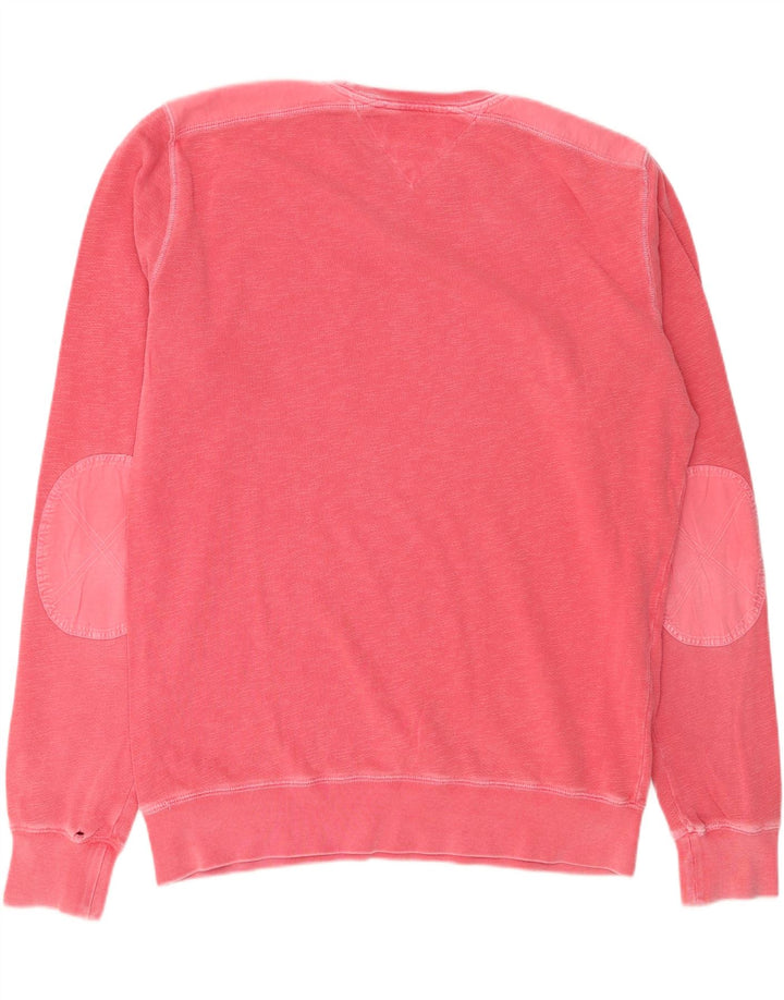 TOMMY HILFIGER Mens Sweatshirt Jumper XL Pink Vintage Tommy Hilfiger and Second-Hand Tommy Hilfiger from Messina Hembry 