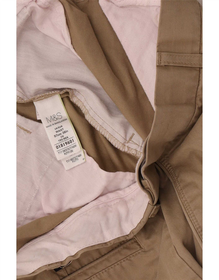 Shorts chino masculino Marks & Spencer W38 XL algodão bege