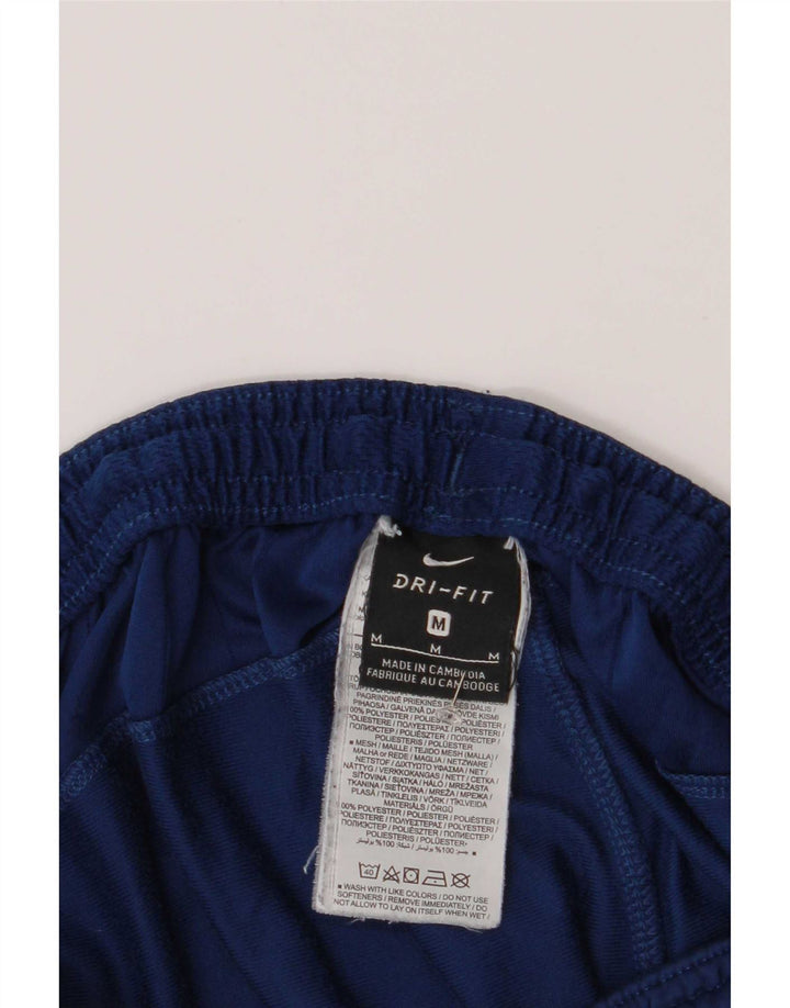 Calça de treino masculina Nike Dri Fit médio azul marinho colorblock poliéster